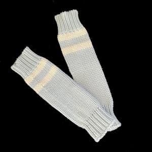 Pale blue knit legwarmers by FAL NY